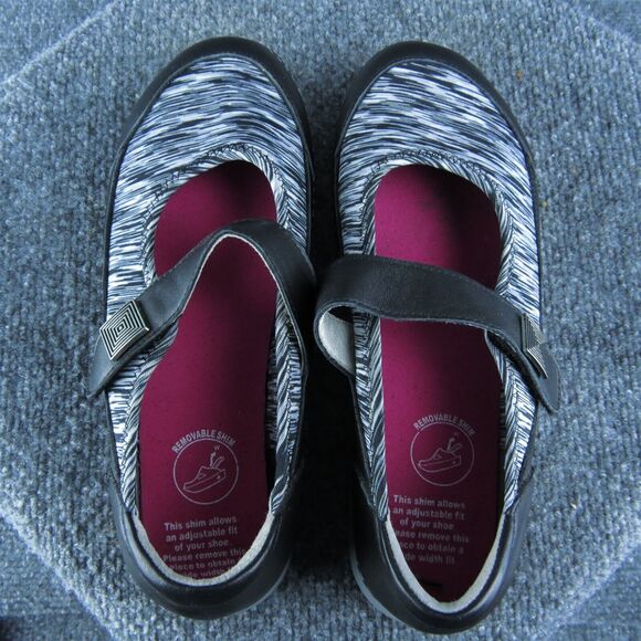 Alegria GEM Women Mary Jane Shoes Size 38 Medium Black Leather Hook & Loop - Picture 6 of 9